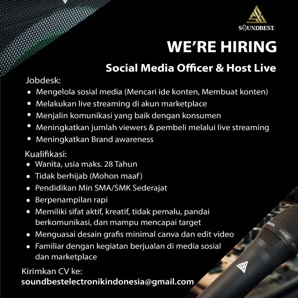 SOCIAL MEDIA OFFICER (HOST LIVE)