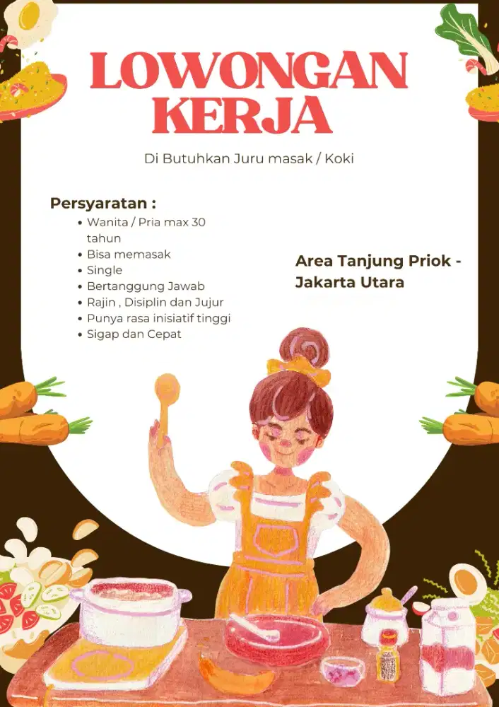 Di Butuhkan Tukang Masak / Koki