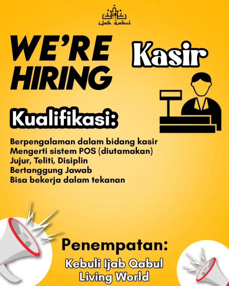 Loker kasir kebuli Ijab Qabul