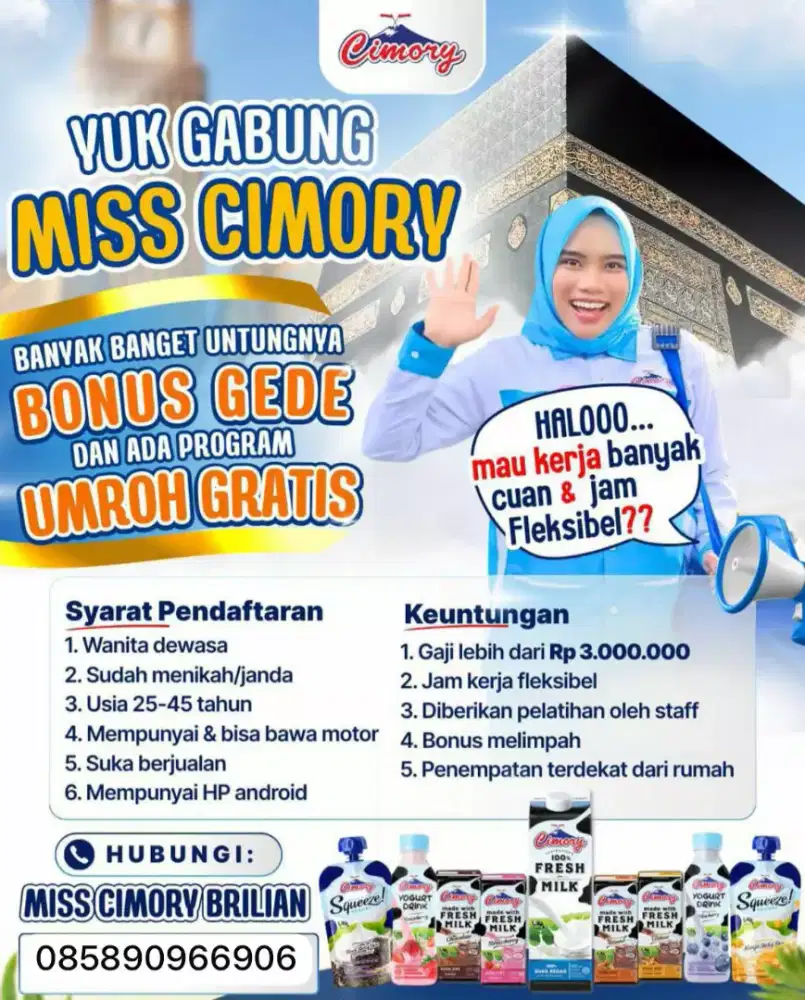 Lowongan kerja Miss Cimory Cibadak