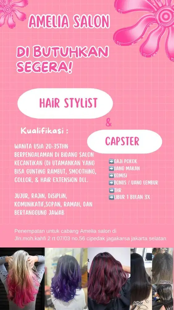Lowongan kerja salon kecantikan