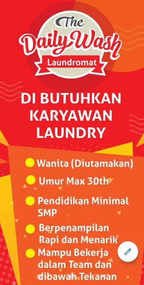 Loker lowongan kerja laundry