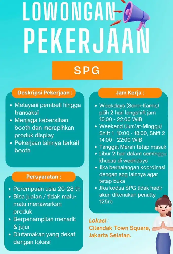 Dicari Spg reguler