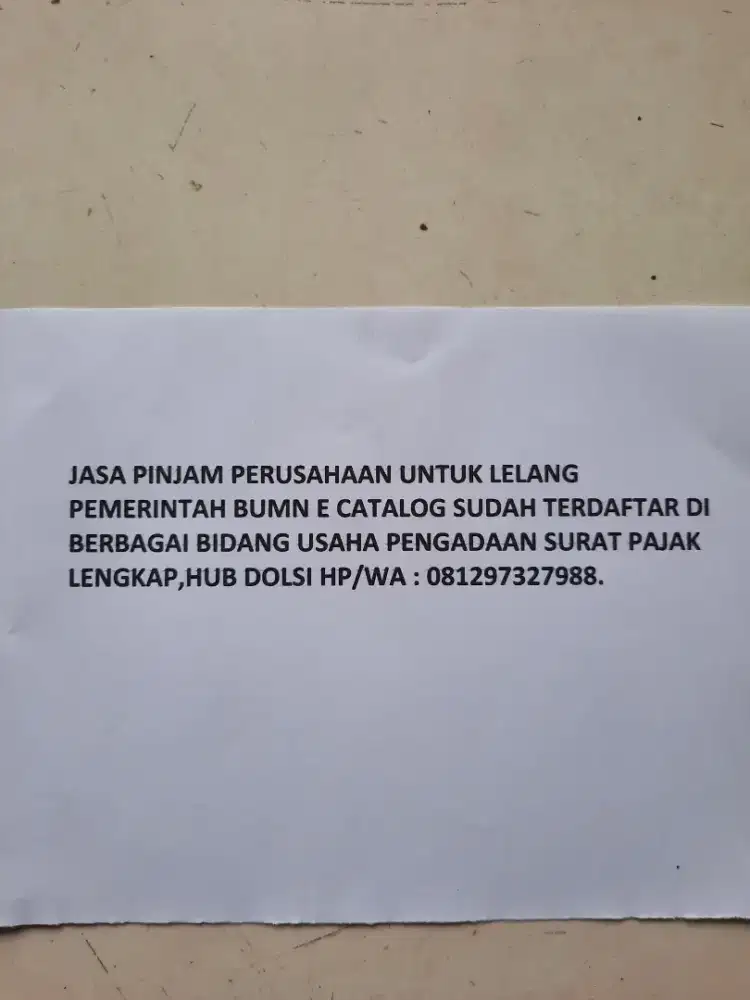 JASA PINJAM PERUSAHAAN