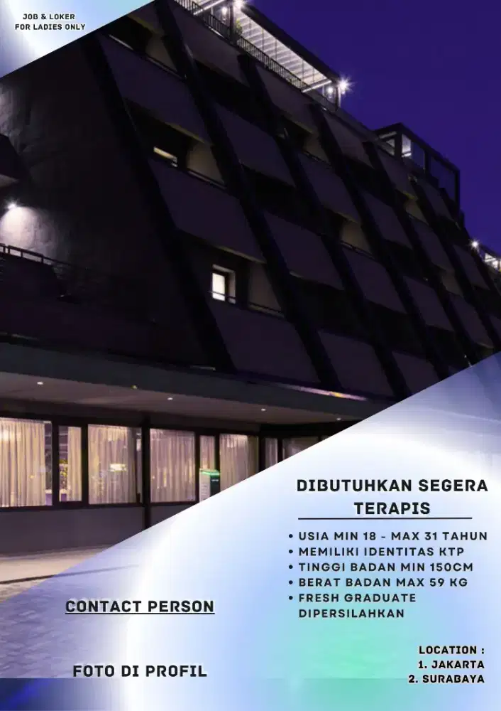 Lowongan khusus untuk wanita & sangat dibutuhkan cepat