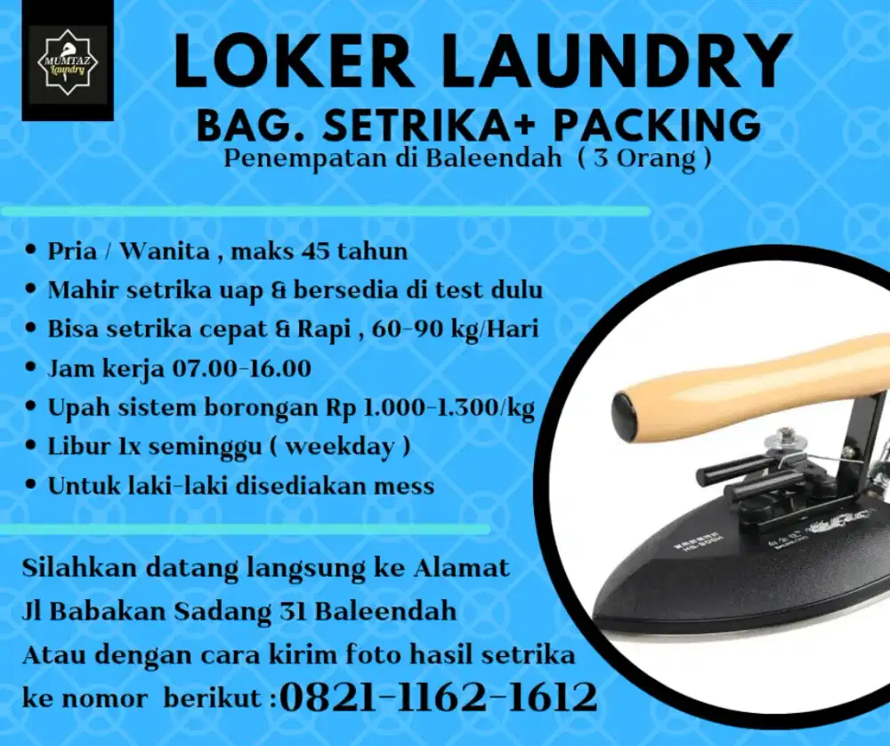 Bagian setrika dan packing