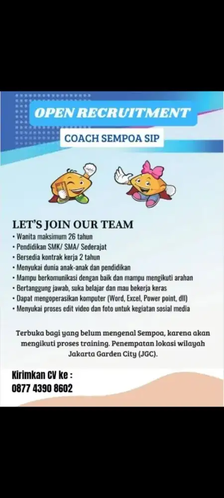 Lowongan Coach Sempoa sip