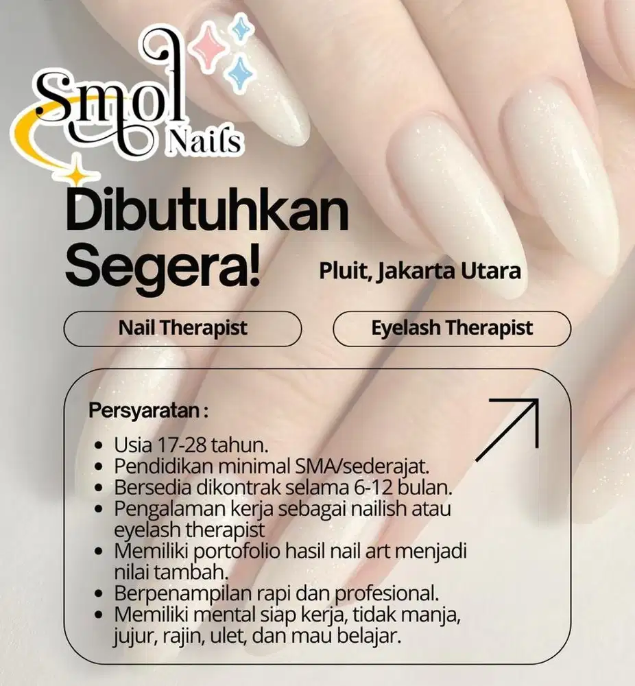 Nailist / nail artist and Eyelash Therapist