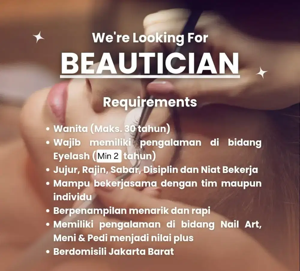 Di cari beautician eyelash