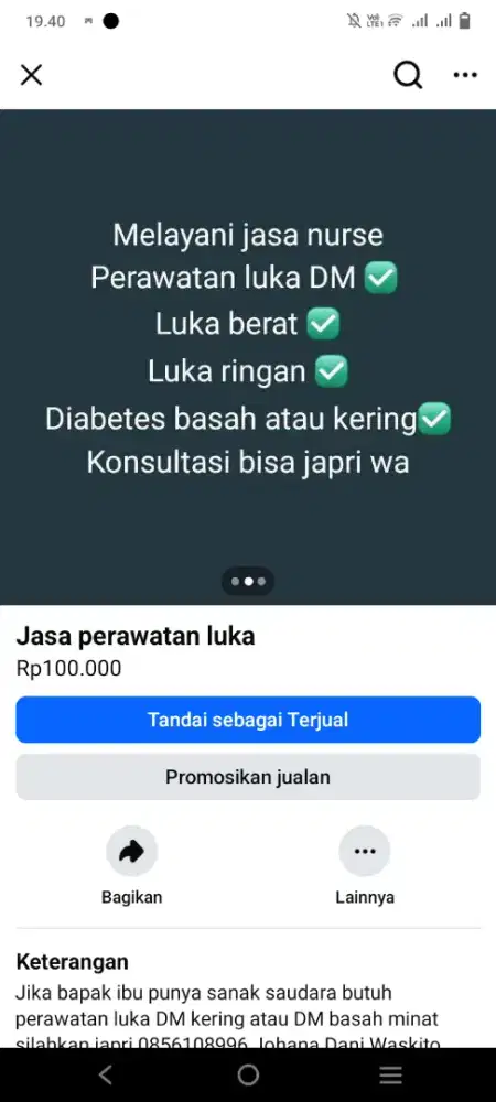 Rawat luka Diabetes atau luka ringan atau besar