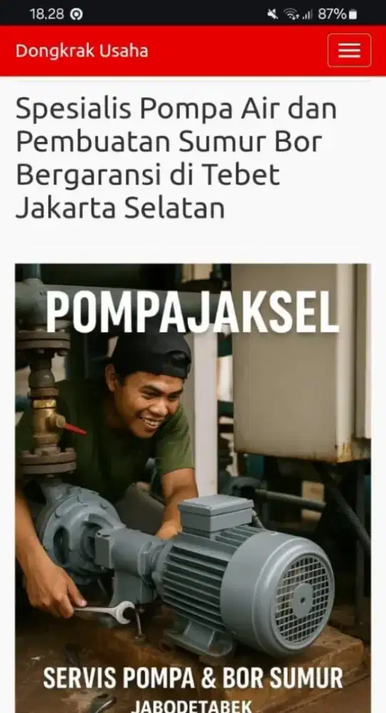 Service pompa air dan bor sumur