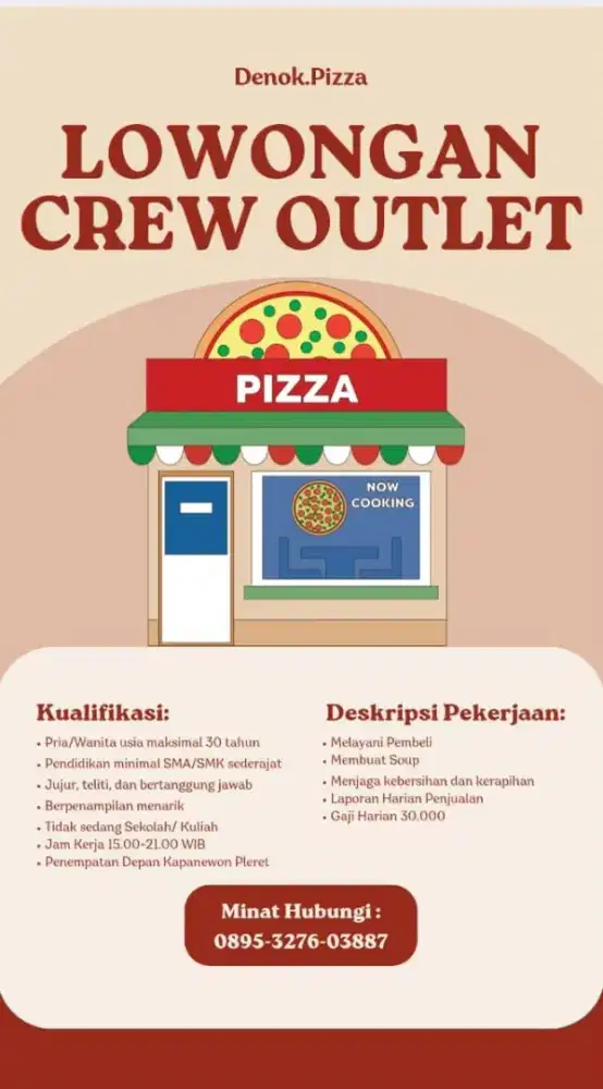 Lowongan jaga stand makanan minuman