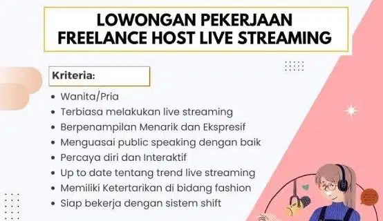 Host Live Tiktok Freelance