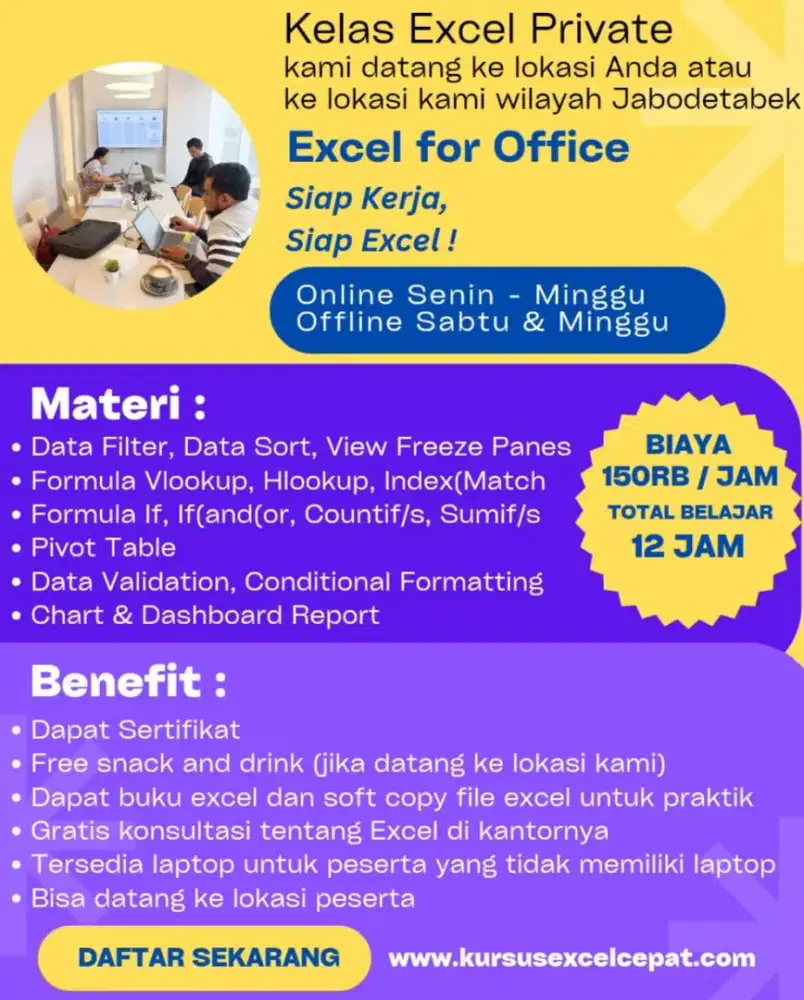 Jasa Kursus Excel Privat