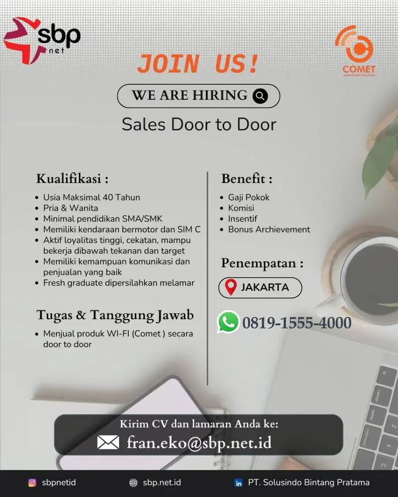 Segera bergabung dengan team Comet