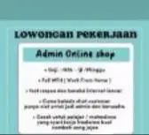 Lowongan kerja online shop