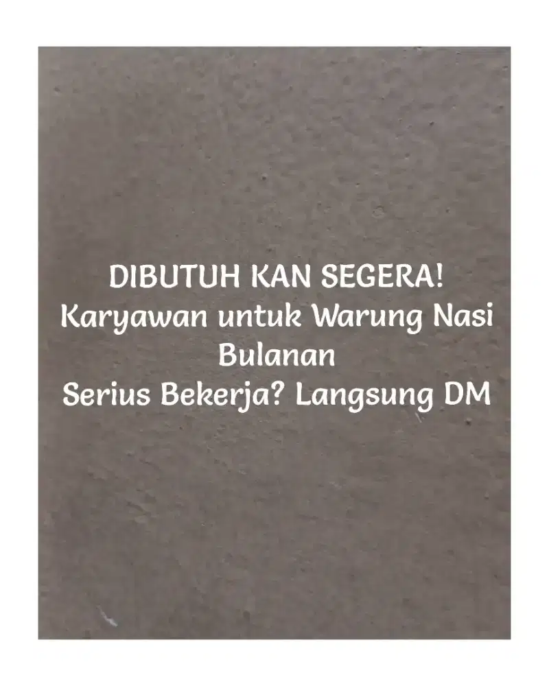 LOWONGAN KERJA WARUNG NASI UNTUK PEREMPUAN