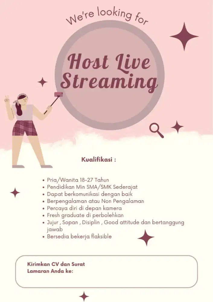 host live di butuhkan segera