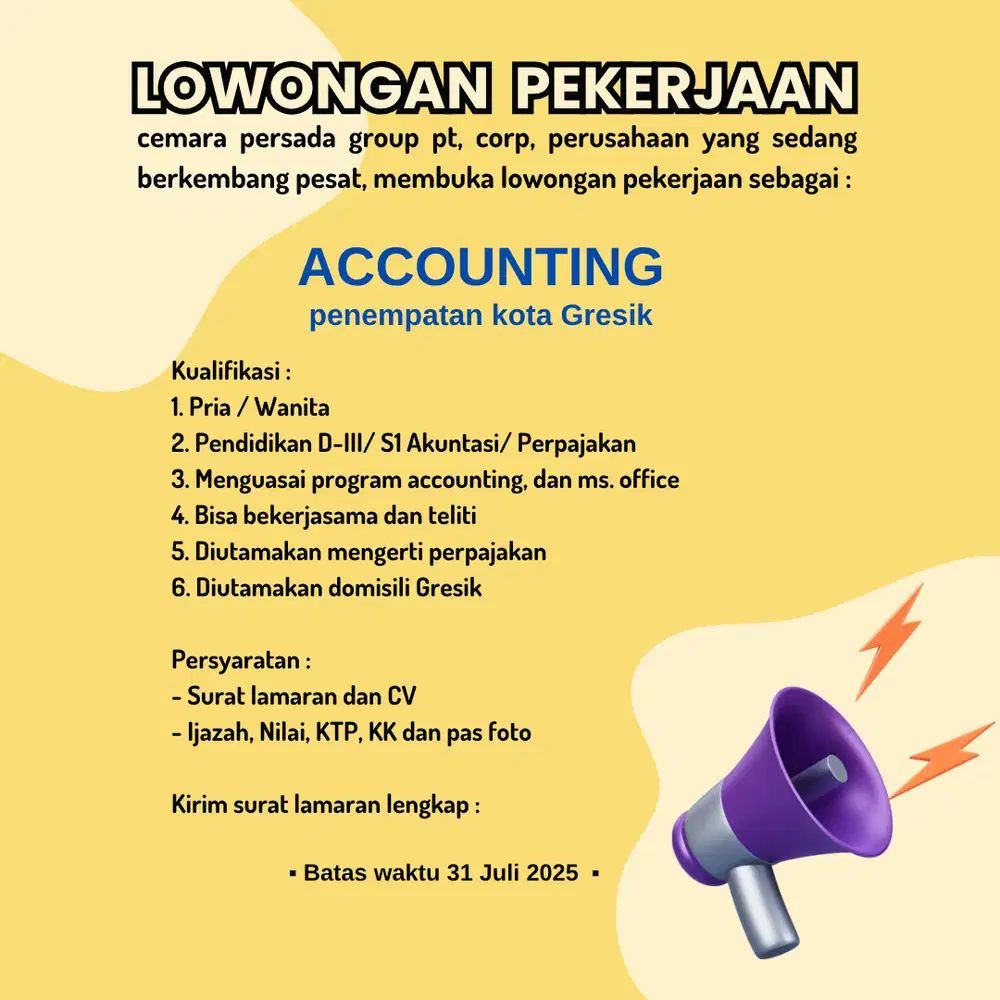 Loker : Accounting ~ Gresik