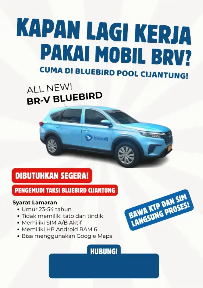 Loker supir taxsi mobil penempatan jakarta