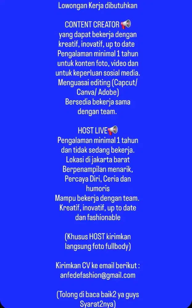 HOST LIVE & CONTEN CREATOR