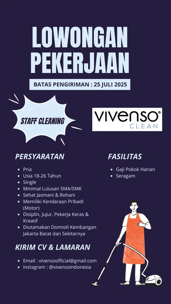 Dibutuhkan Staff Cleaning