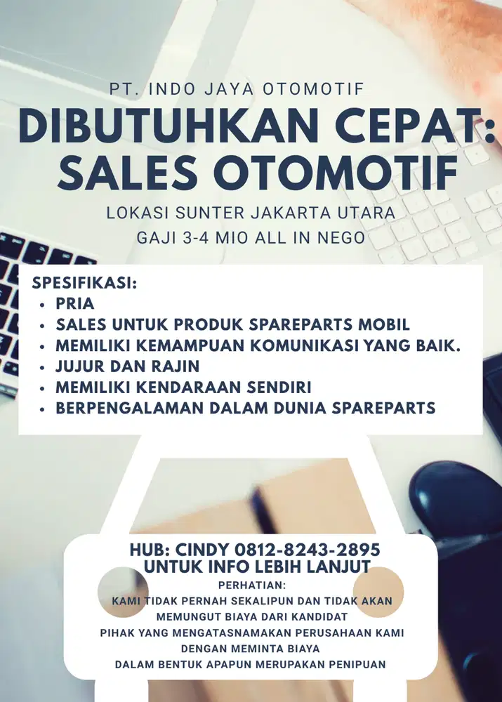 DIBUTUHKAN SALES OTOMOTIF