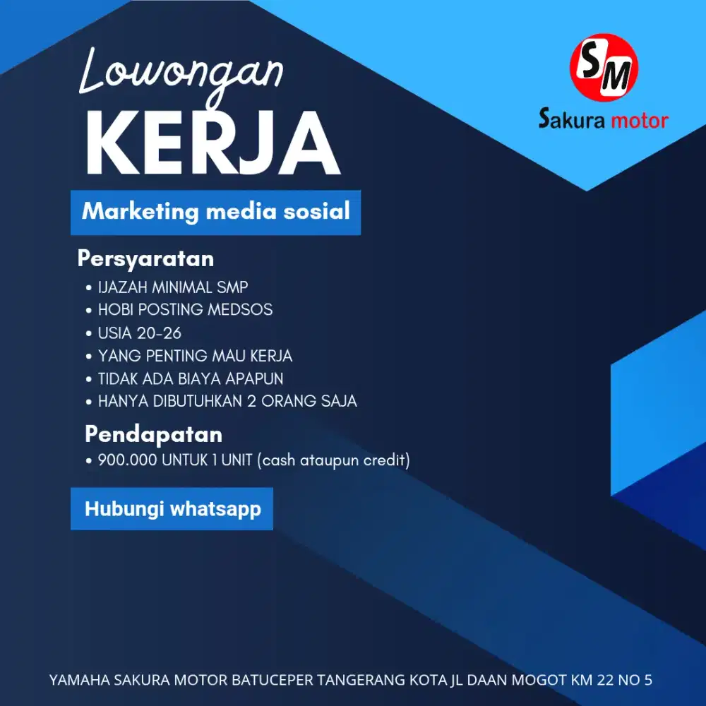Lowongan marketing media sosial