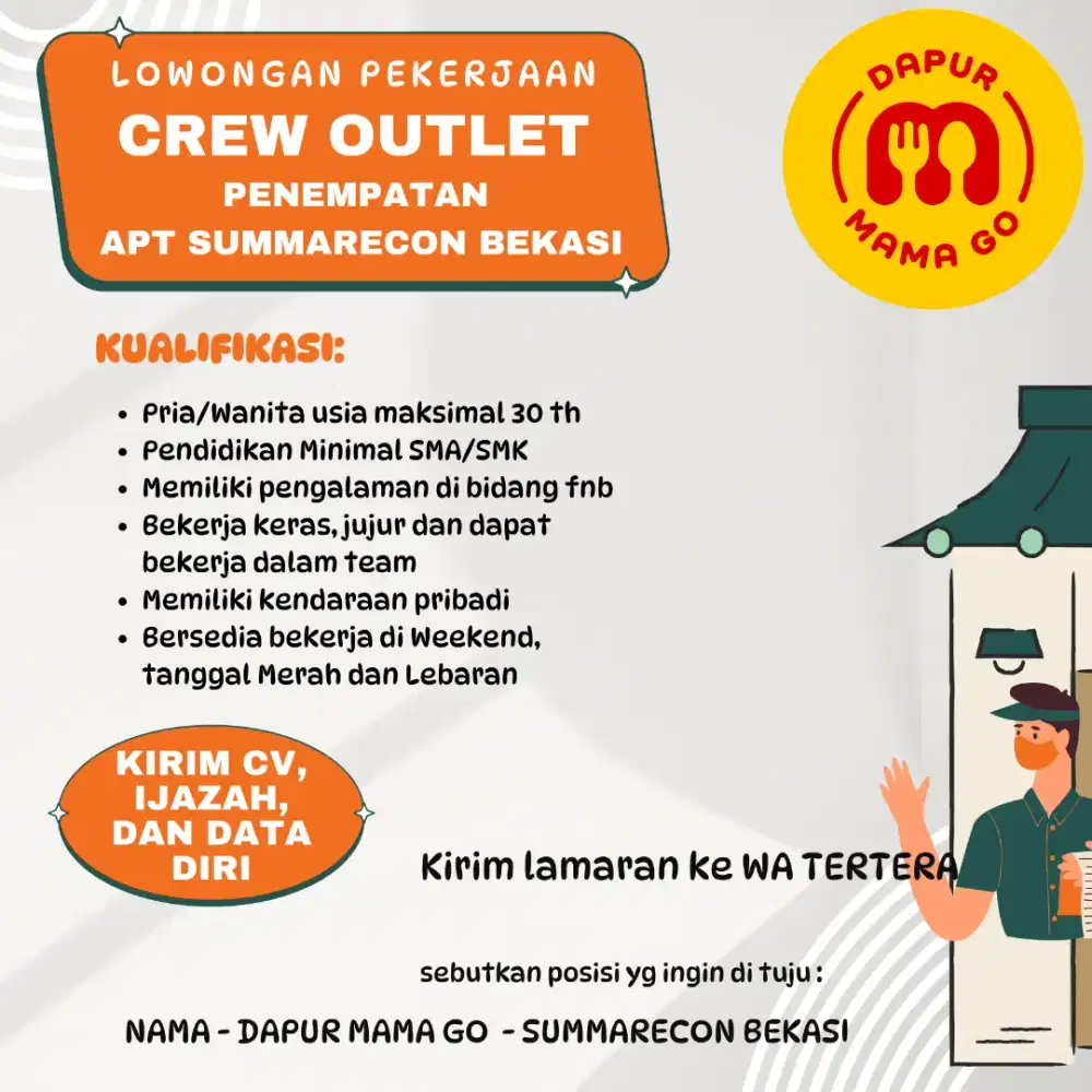 Lowongan Kerja Crew Outlet Rasa Semarang Summarecon Bekasi