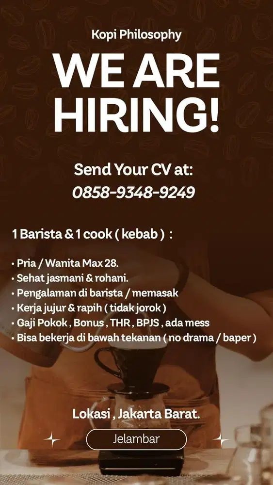 Lowongan Barista & Cook