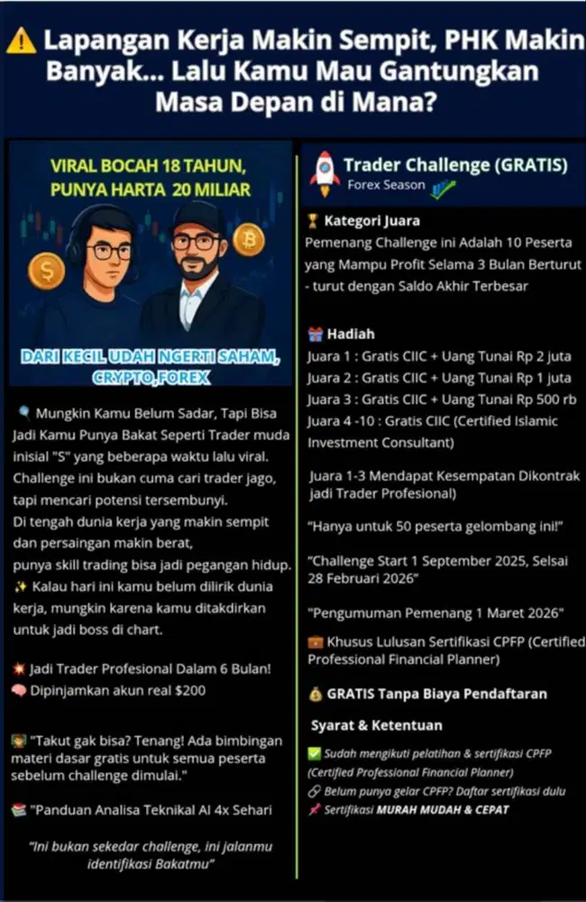 Lowongan Freelance Marketing - Program Trader Challenge!