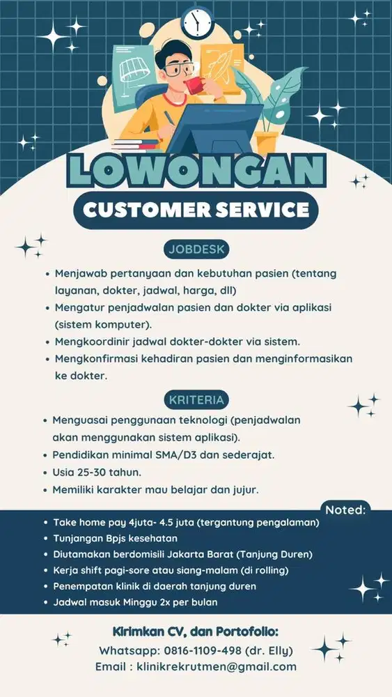 LOWONGAN KERJA CUSTOMOR SERVICE (CS)