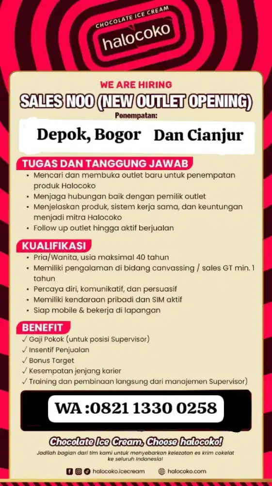 Lowongan kerja sales ice cream