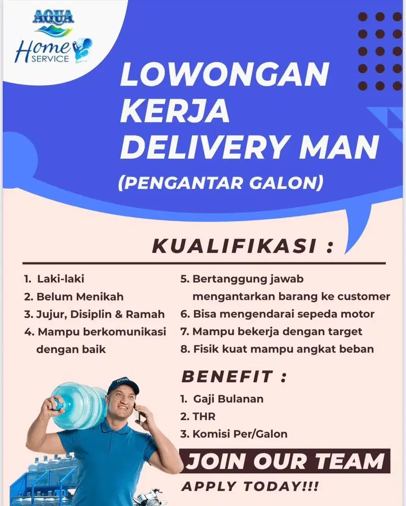 Pengantar Galon dan Admin & Cashier