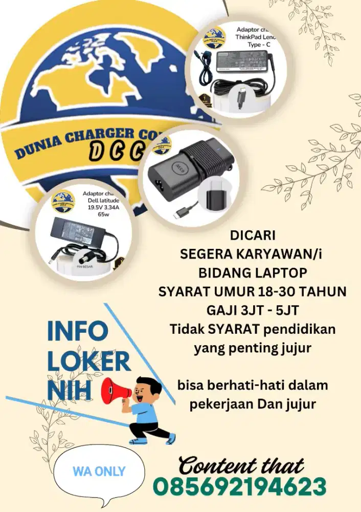 Lowongan kerja service LCD laptop