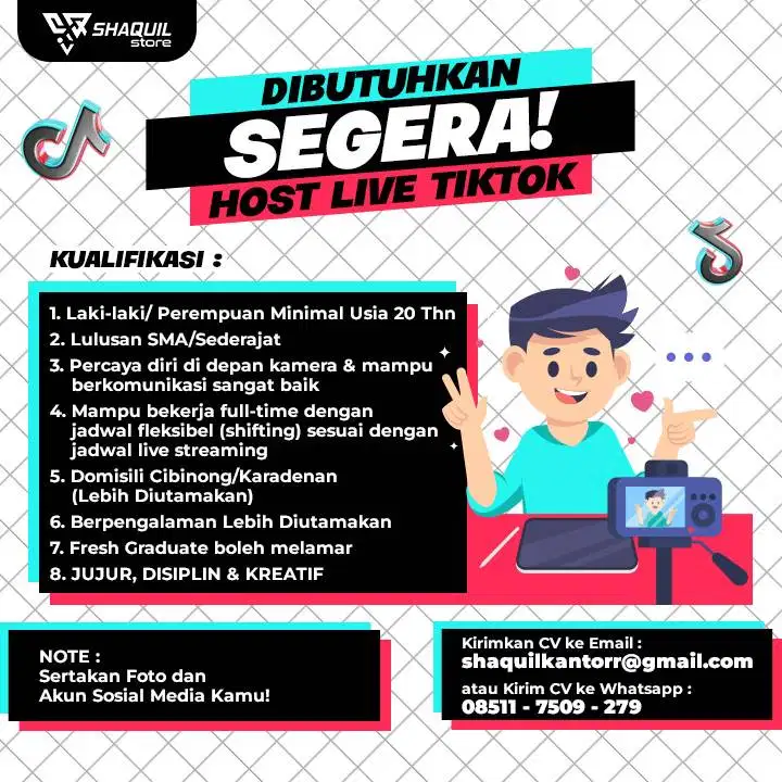LOWONGAN HOST LIVE