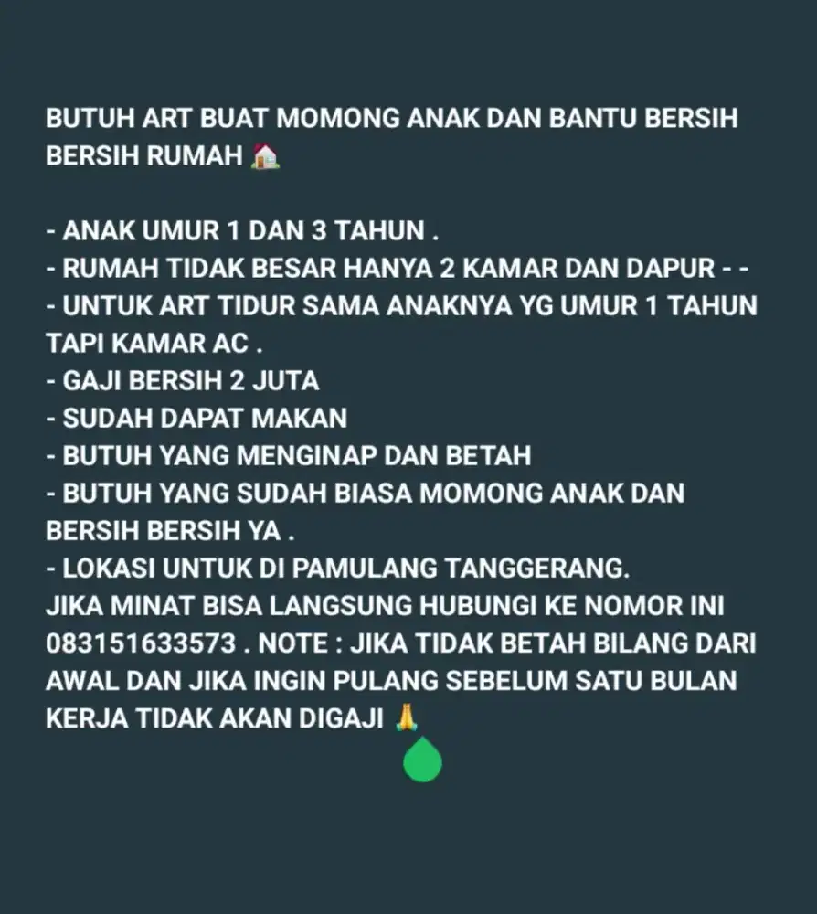 ART MOMONG ANAK DAN BANTU BERES BERES RUMAH