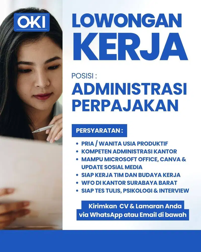 LOWONGAN PEKERJAAN ADMINISTRASI PERPAJAKAN DAN SALES