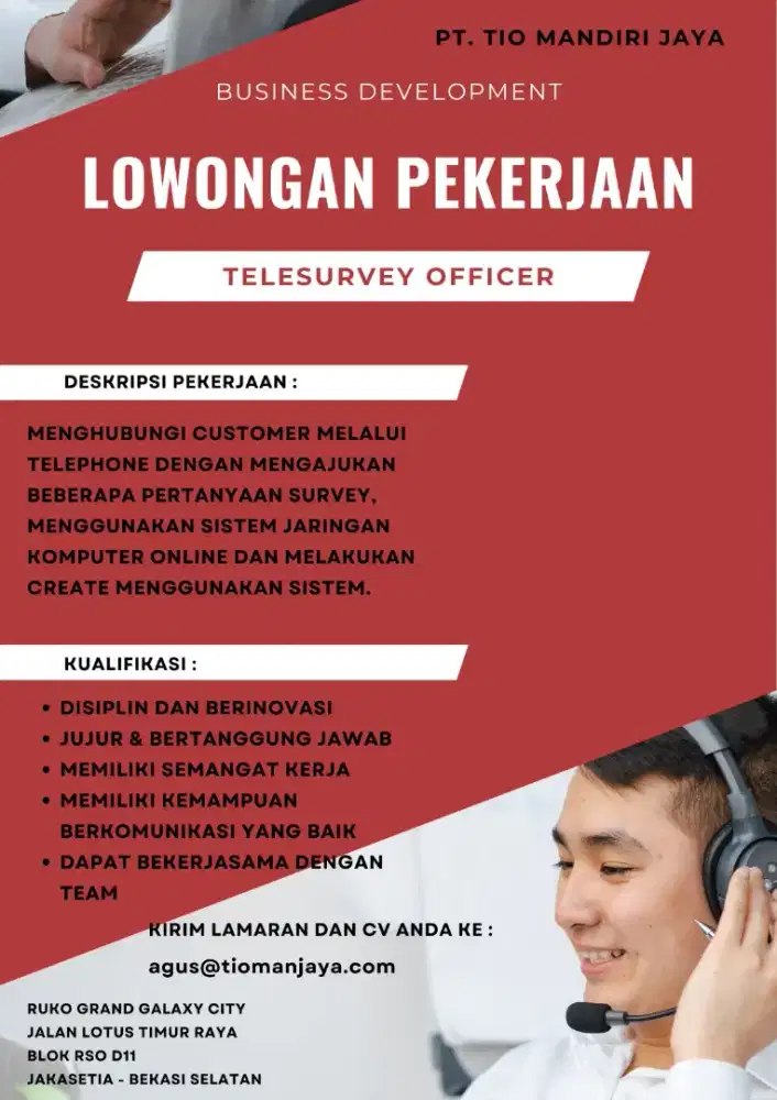Dibutuhkan Telesurvey Officer