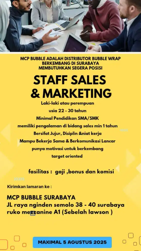 Dibutuhkan segera sales marketiing
