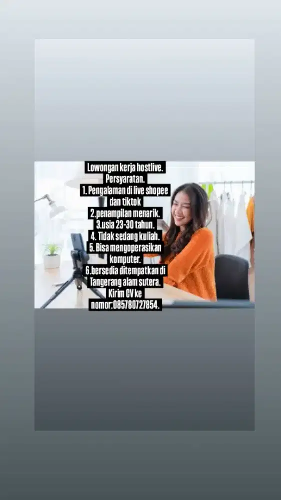 Lowongan pekerjaan hostlive