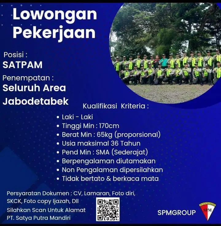 LOWONGAN KERJA POSISI SECURITY (SEJABODETABEK)
