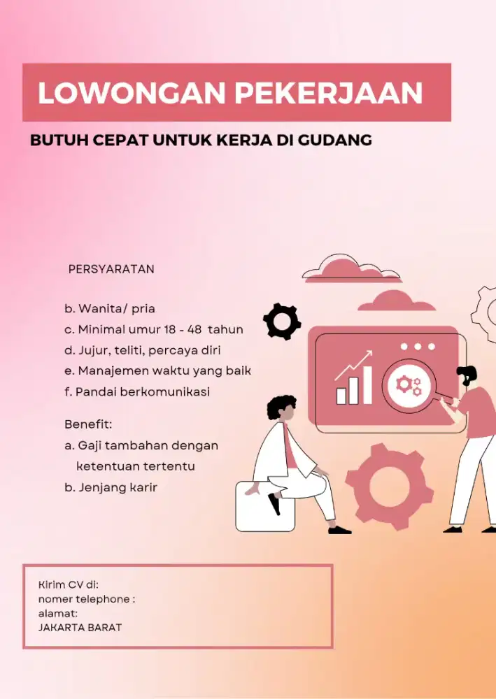 dibutuhkan segera karyawan buat gudang