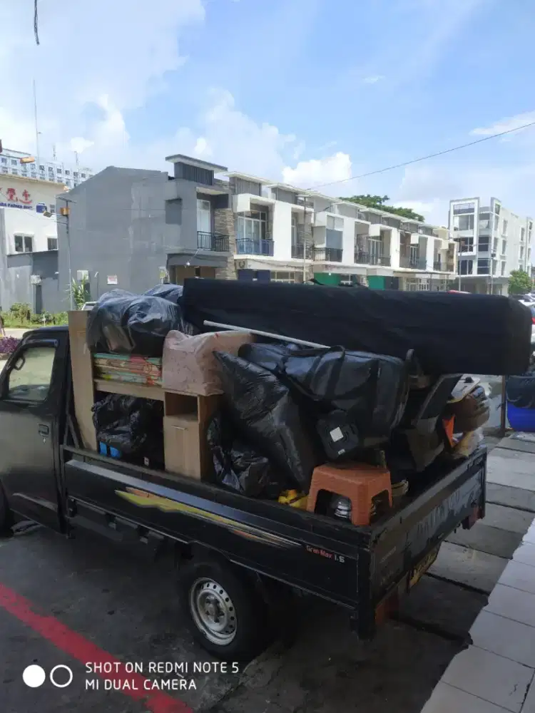 Jasa pindahan barang rumah kontrakan pakai pickup losbak granmax