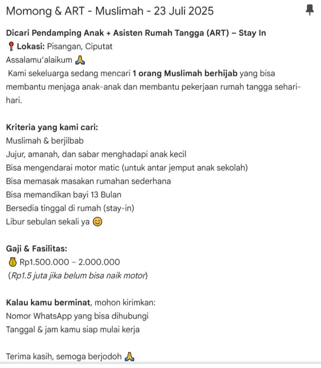 Momong & ART - Muslimah - 23 Juli 2025