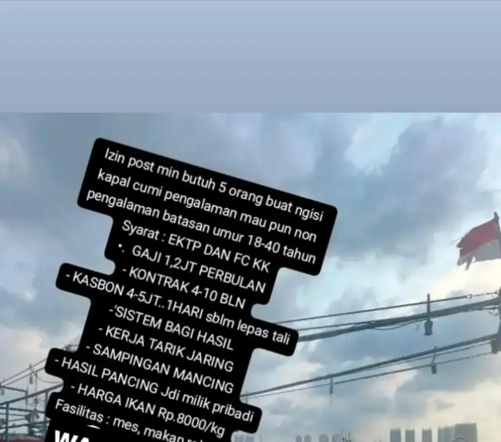 DIBUTUHKAN ABK KAPAL 10 BULAN