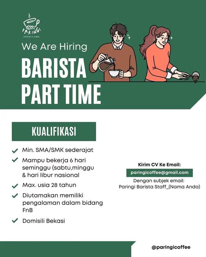 Barista part time/full time