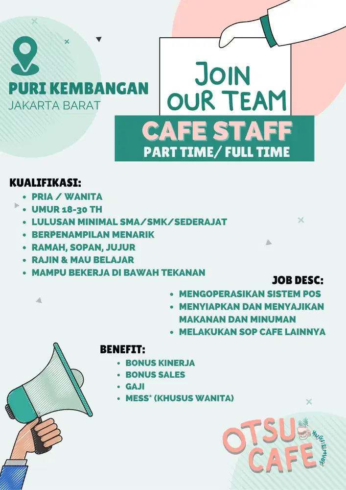 Lowongan kerja  Full-time/ Part-time