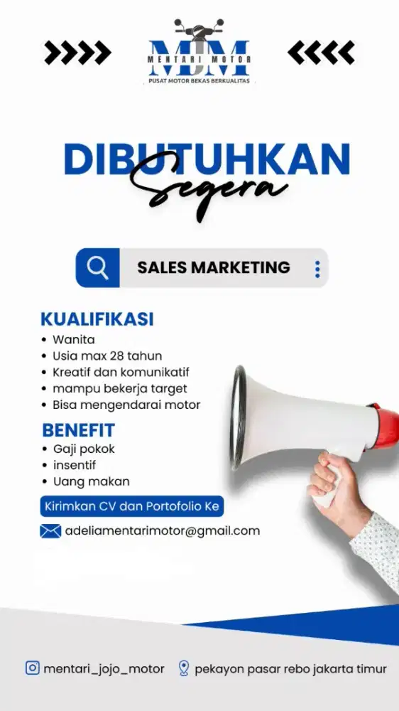 DIBUTUHKAN SEGERA SALES MARKETING!