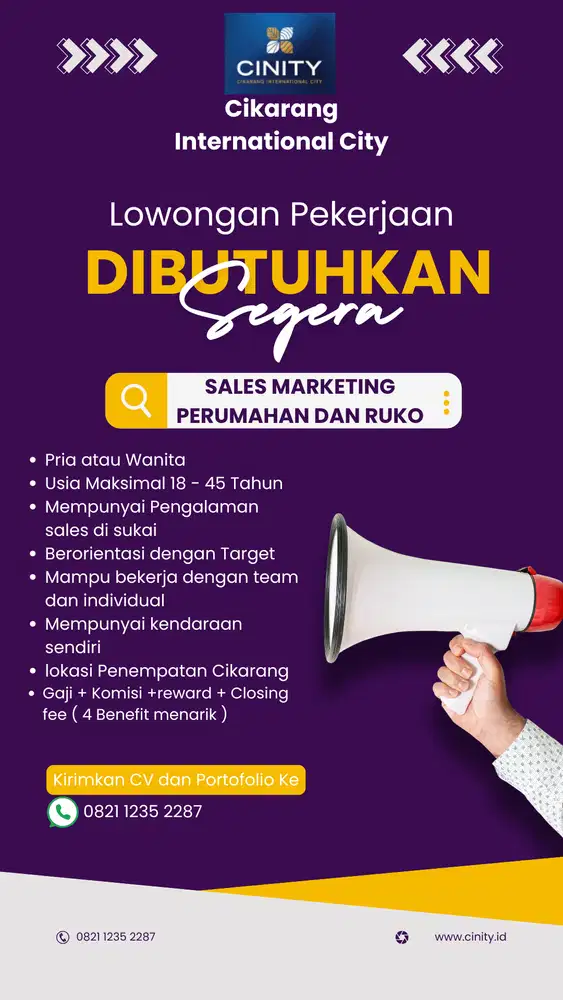 Recruitment Marketing Sales Perumahan dan Ruko